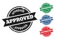 Approved grunge style rubber stamps set of four Royalty Free Stock Photo