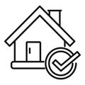 Approved house collateral icon outline vector. Finance service