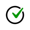 Approved icon square with a green tick ok, vector Check mark in box sign Royalty Free Stock Photo