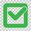 Approved icon square with a tick ok, vector Check mark in box sign. Royalty Free Stock Photo