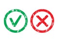 Approved label and rejection rubber stamp