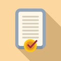 Approved list registration icon flat vector. Business digital bank