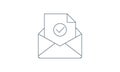 Approved mail icon. Verification letter concept.