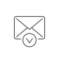 Approved mail line outline icon