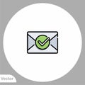 Approved mail vector icon sign symbol
