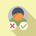 Approved or not candidate icon flat vector. Job career Royalty Free Stock Photo