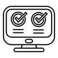 Approved online registration icon outline vector. Multifactor pc device Royalty Free Stock Photo