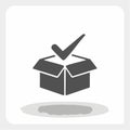 Approved Package Icon with Checkmark Royalty Free Stock Photo