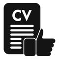 Approved paper cv icon simple vector. Online work