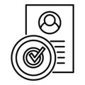 Approved personal traits icon, outline style