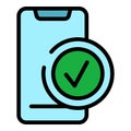 Approved phone app icon vector flat