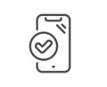 Approved phone line icon. Accepted smartphone sign. Vector