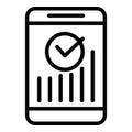 Approved phone loan icon, outline style