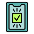 Approved phone login icon vector flat