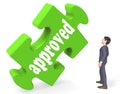 Approved Piece Shows Approval, Confirmed 3d Rendering Royalty Free Stock Photo