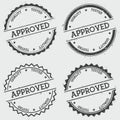 Approved Quality Tested insignia stamp isolated.