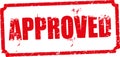 Approved red rubber stamp. Royalty Free Stock Photo