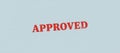 Approved red stamp on document for visa application Royalty Free Stock Photo