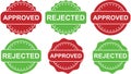 Approved and Rejected Badges for Validation, Decision, and Status Concepts Royalty Free Stock Photo
