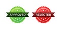 Approved and rejected label sticker icon. Vector stock illustration. Royalty Free Stock Photo