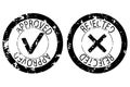 Approved and rejected rubber stamp black color