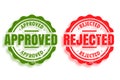 Approved and rejected rubber stamps set of two
