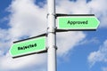 Approved, Rejected Sign Post Royalty Free Stock Photo