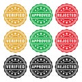 Approved & Rejected Stamp clipart set Royalty Free Stock Photo