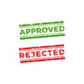 Approved and rejected stamp with distressed grunge style vector design Royalty Free Stock Photo