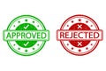 Approved and rejected stamp set. Vector illustration. Isolated. Royalty Free Stock Photo