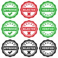 Approved, Rejected and Verified stamp Royalty Free Stock Photo