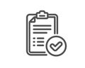 Approved report line icon. Accepted document sign. Vector