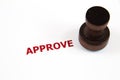 Approved on rubber stamp Royalty Free Stock Photo