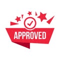 Approved Rubber Stamp, Approved Icon, Seal Of Approval, Tested And Verified Badge With Check Mark, Accepted Sign, Authorized Badge Royalty Free Stock Photo