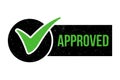 Approved Rubber Stamp, Approved Icon, Seal Of Approval, Tested And Verified Badge With Check Mark, Accepted Sign, Authorized Badge Royalty Free Stock Photo