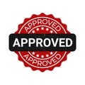 Approved Rubber Stamp, Approved Icon, Seal Of Approval, Tested And Verified Badge With Check Mark, Accepted Sign, Authorized Badge Royalty Free Stock Photo