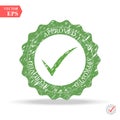 Approved rubber stamp sign.-eps10 . Green checkmark icon isolated on white background. Royalty Free Stock Photo