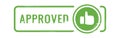 Approved rubber stamp thumbsup design Royalty Free Stock Photo