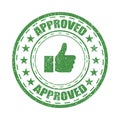 Approved rubber stamp vector illustration on white background. Approved vector stamp icon. Royalty Free Stock Photo
