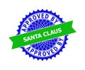 APPROVED BY SANTA CLAUS Bicolor Clean Rosette Template for Stamps