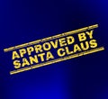 APPROVED BY SANTA CLAUS Grunge Stamp Seal on Gradient Background