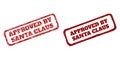 APPROVED BY SANTA CLAUS Red Rough Rectangle Stamp Seals with Corroded Styles