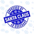 Approved by Santa Claus Scratched Round Stamp Seal for Christmas