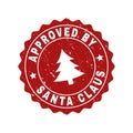 APPROVED BY SANTA CLAUS Scratched Stamp Seal with Fir-Tree