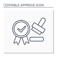 Approved seal line icon