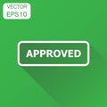 Approved seal stamp icon. Business concept approved pictogram. V