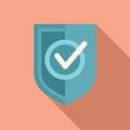 Approved shield icon flat vector. Interface button