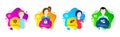 Approved shield, Lock and Refresh website icons set. Repairman sign. Vector
