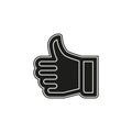 approved sign - hand thumb up icon - vector like, social media symbol