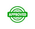 Approved stamp, green round grunge vintage approved sign logo design. Royalty Free Stock Photo